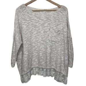 ABERCROMBIE & FITCH | Women's Oversized Cream Sweater with Lace Trim | Size M/L